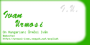 ivan urmosi business card
